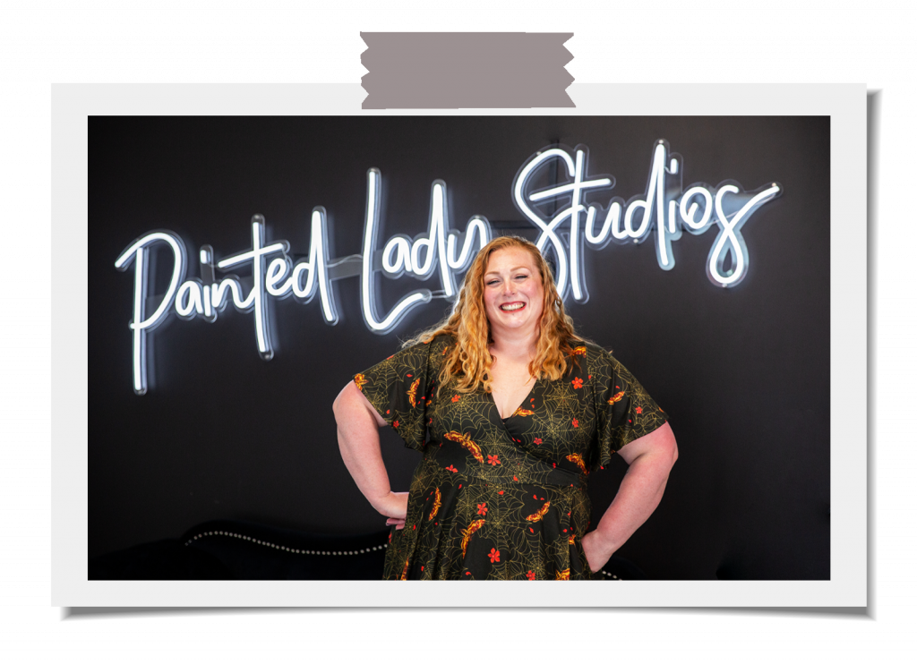 Portrait of Autumn, founder and lead artist at Painted Lady Studios.